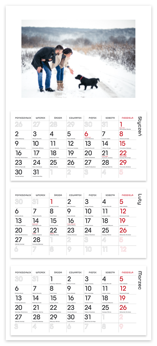 Fotokalendarz trójdzielny